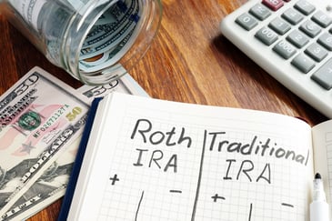 roth or traditional iras on a notebook