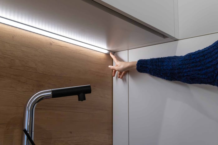 Installing LED strip lights under cabinetry