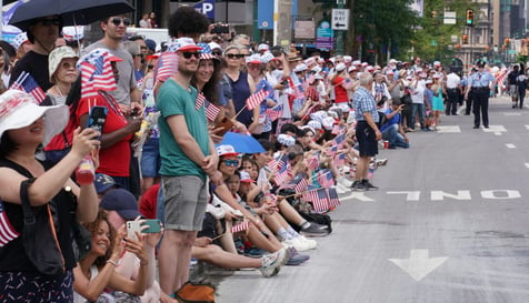 Attendees of the annual Fourth of July Parade in Philadelphia