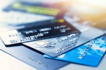 Close up on credit cards