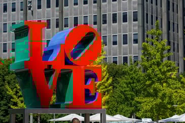 Love Park sign in Philadelphia, PA