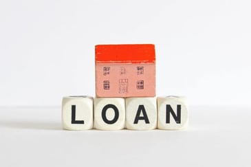 A home loan image made of blocks